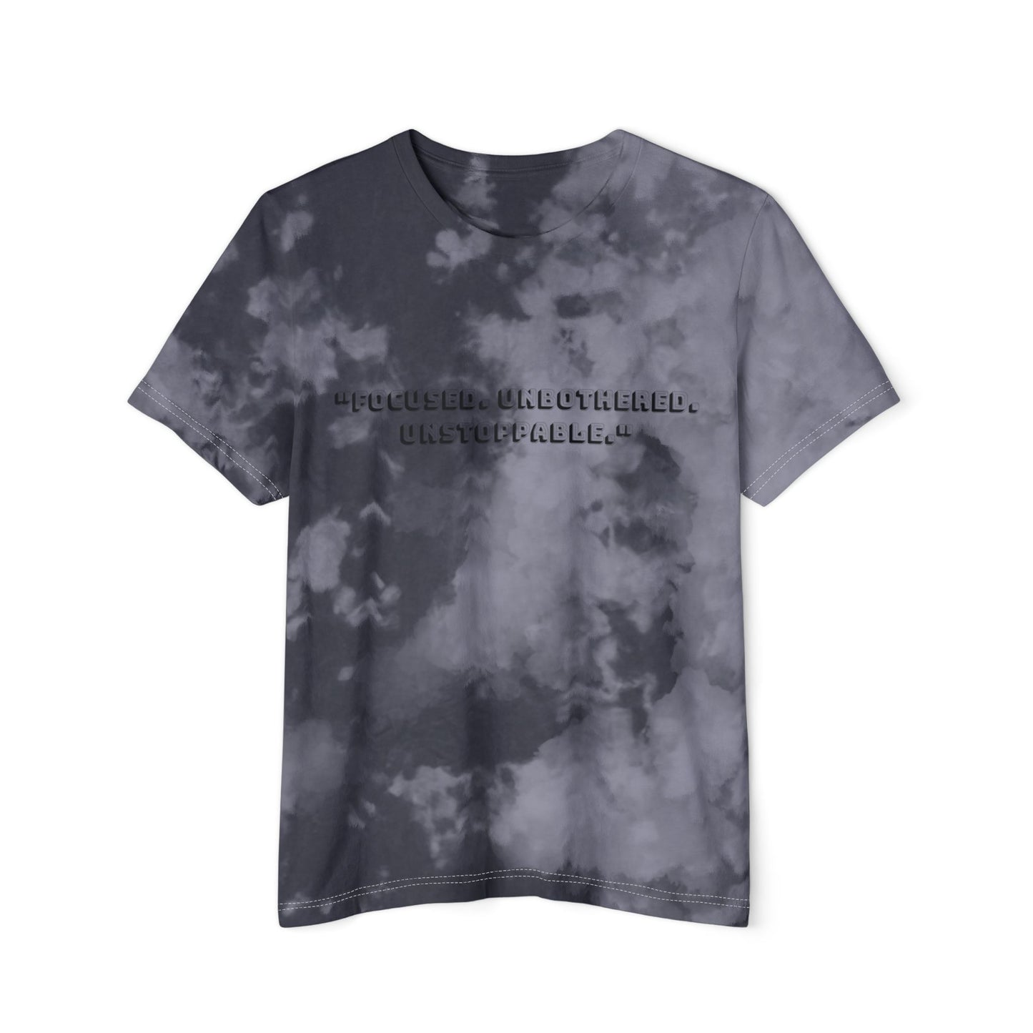 Unisex Tie-Dye Motivational T-Shirt - Focused, Unbothered, Unstoppable