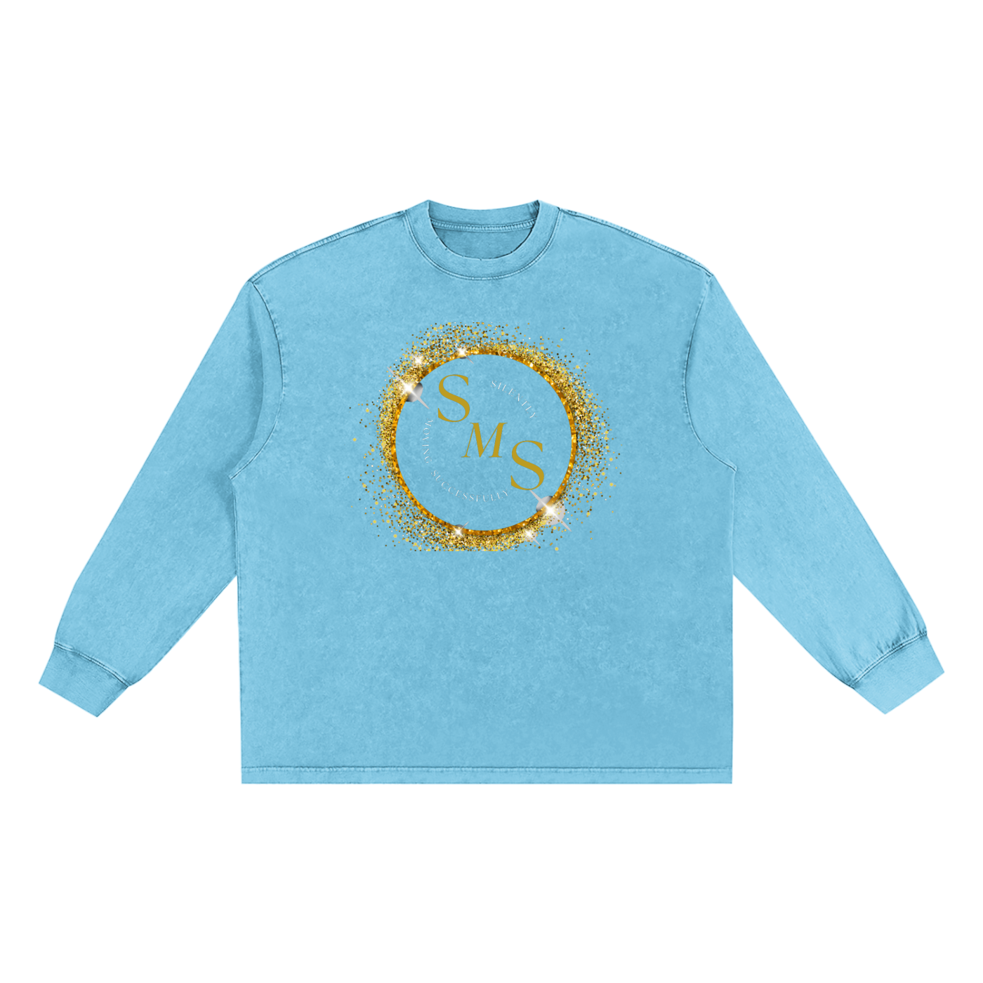 Silently Moving Successfully Snow Washed Oversize Long Sleeve T-shirt