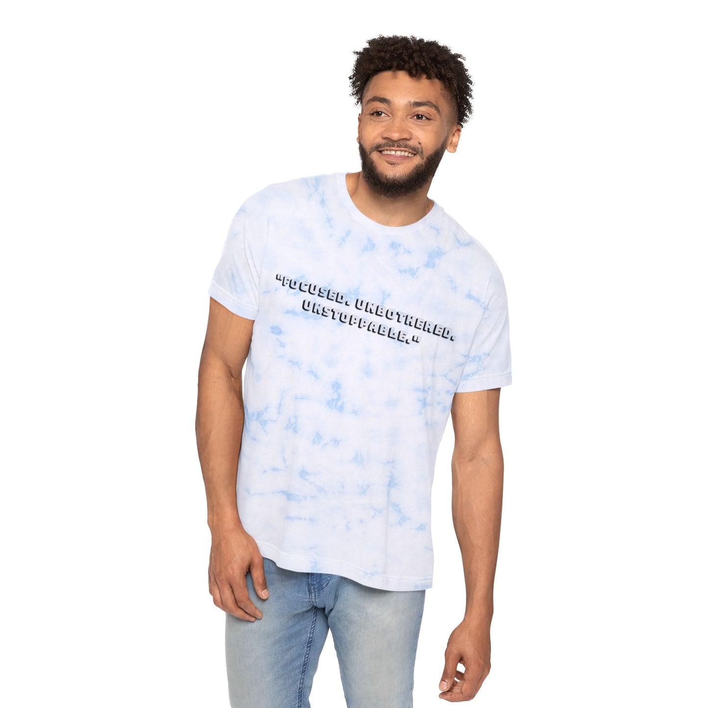Unisex Tie-Dye Motivational T-Shirt - Focused, Unbothered, Unstoppable