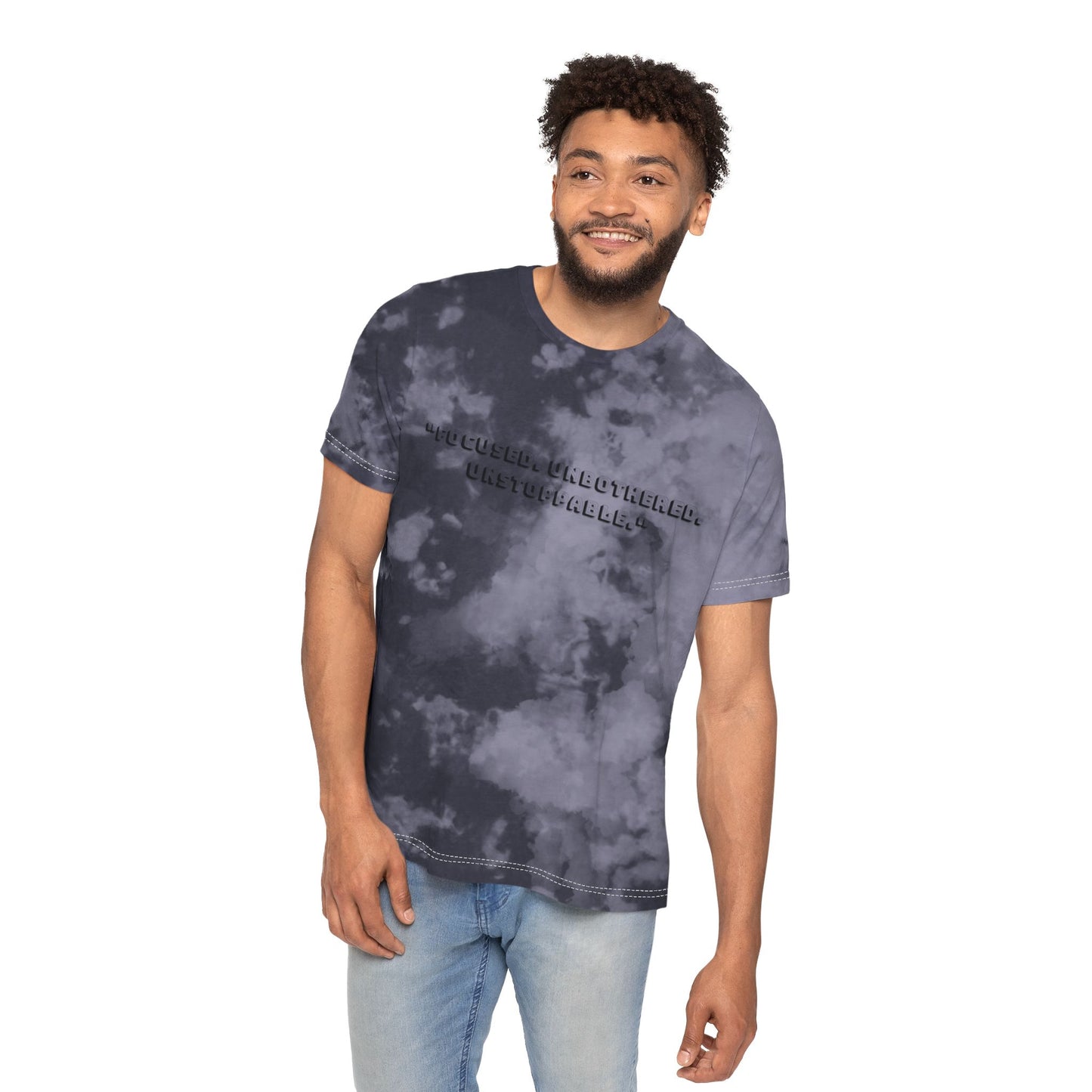 Unisex Tie-Dye Motivational T-Shirt - Focused, Unbothered, Unstoppable