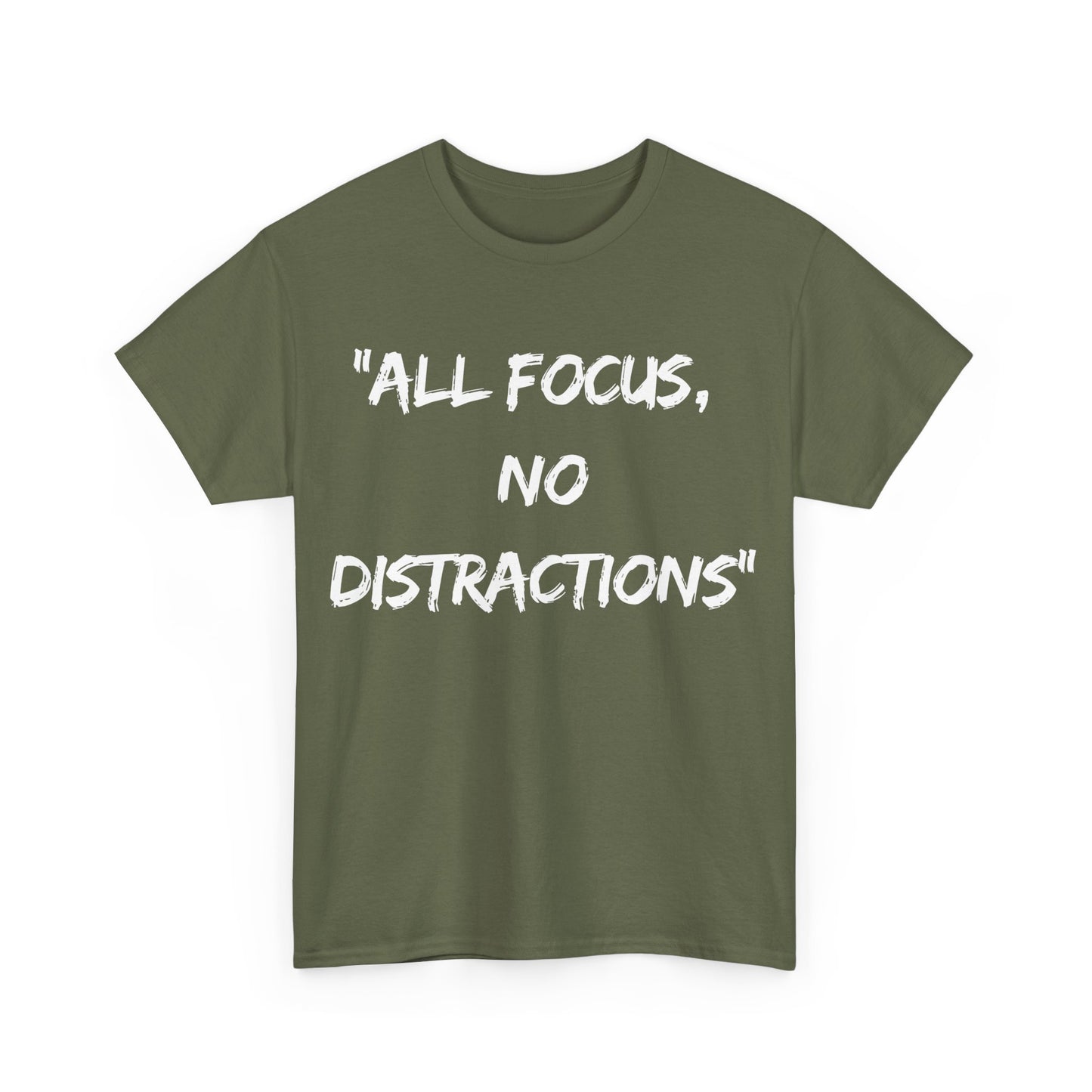 Motivational Unisex Heavy Cotton Tee - "All Focus, No Distractions"
