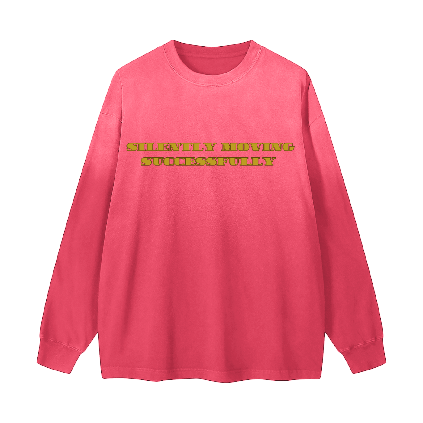 Silently Moving Successfully Gradient Vintage Washed Long Sleeve Tee - 270 GSM