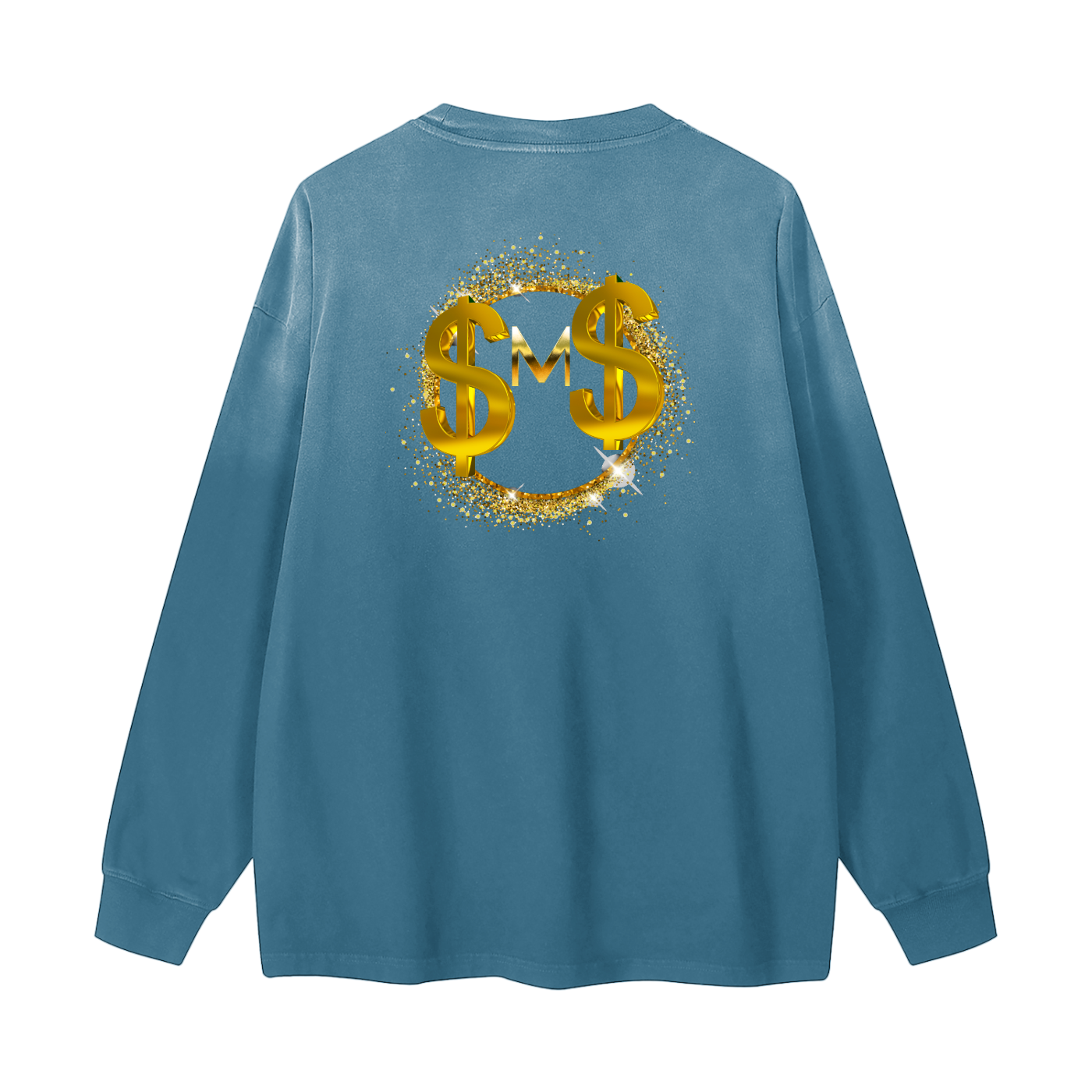 Silently Moving Successfully Gradient Vintage Washed Long Sleeve Tee - 270 GSM