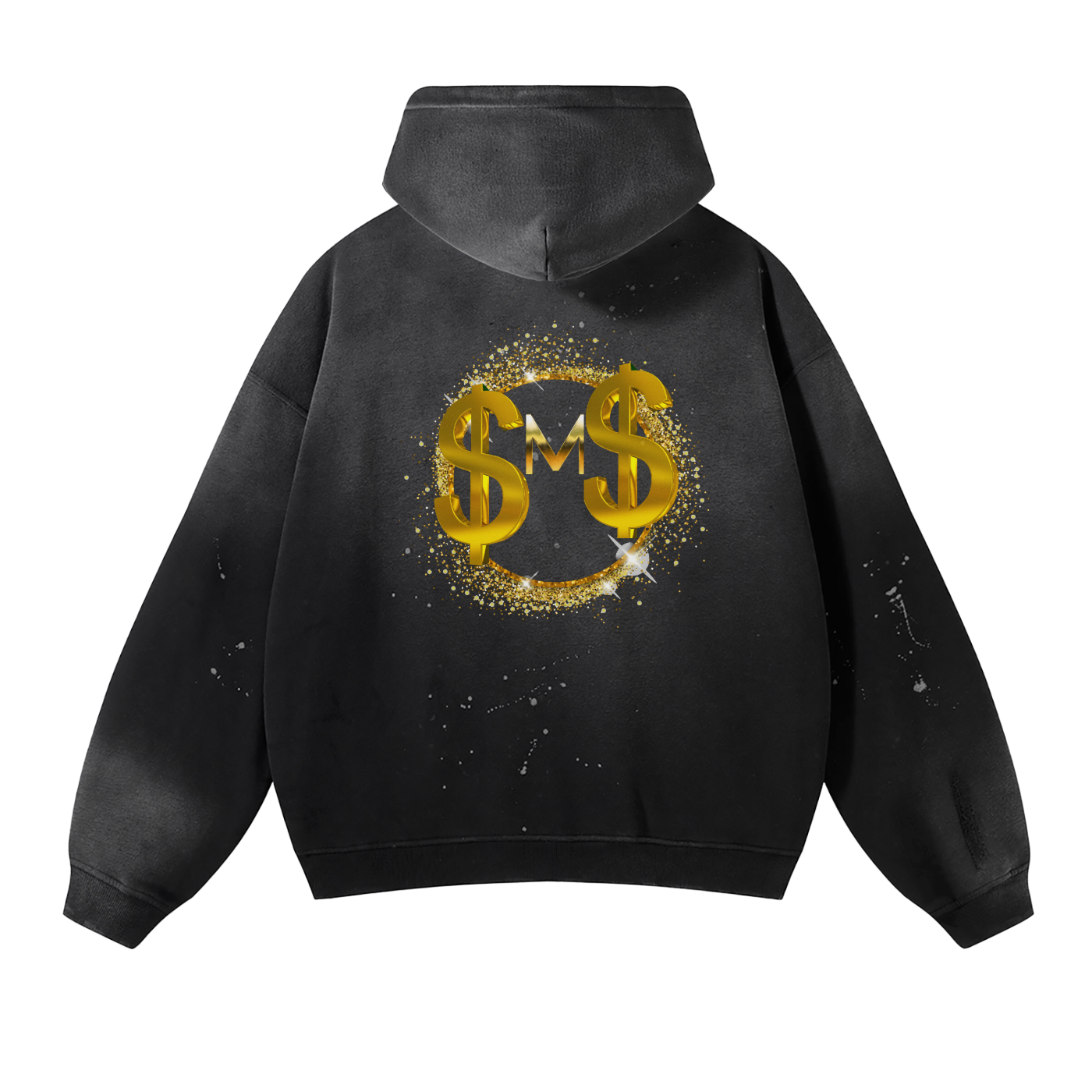 Silently Moving Successfully Vintage Wash Frayed Fleece Hoodie - 360 GSM