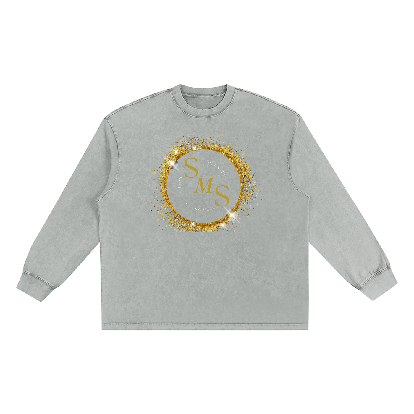 Silently Moving Successfully Snow Washed Oversize Long Sleeve T-shirt
