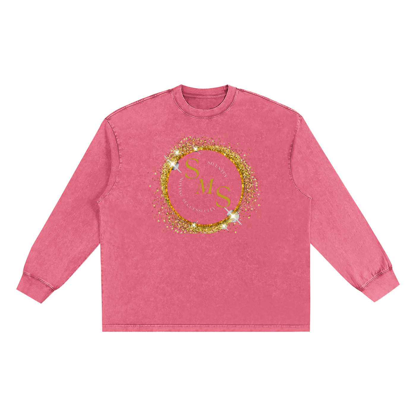 Silently Moving Successfully Snow Washed Oversize Long Sleeve T-shirt