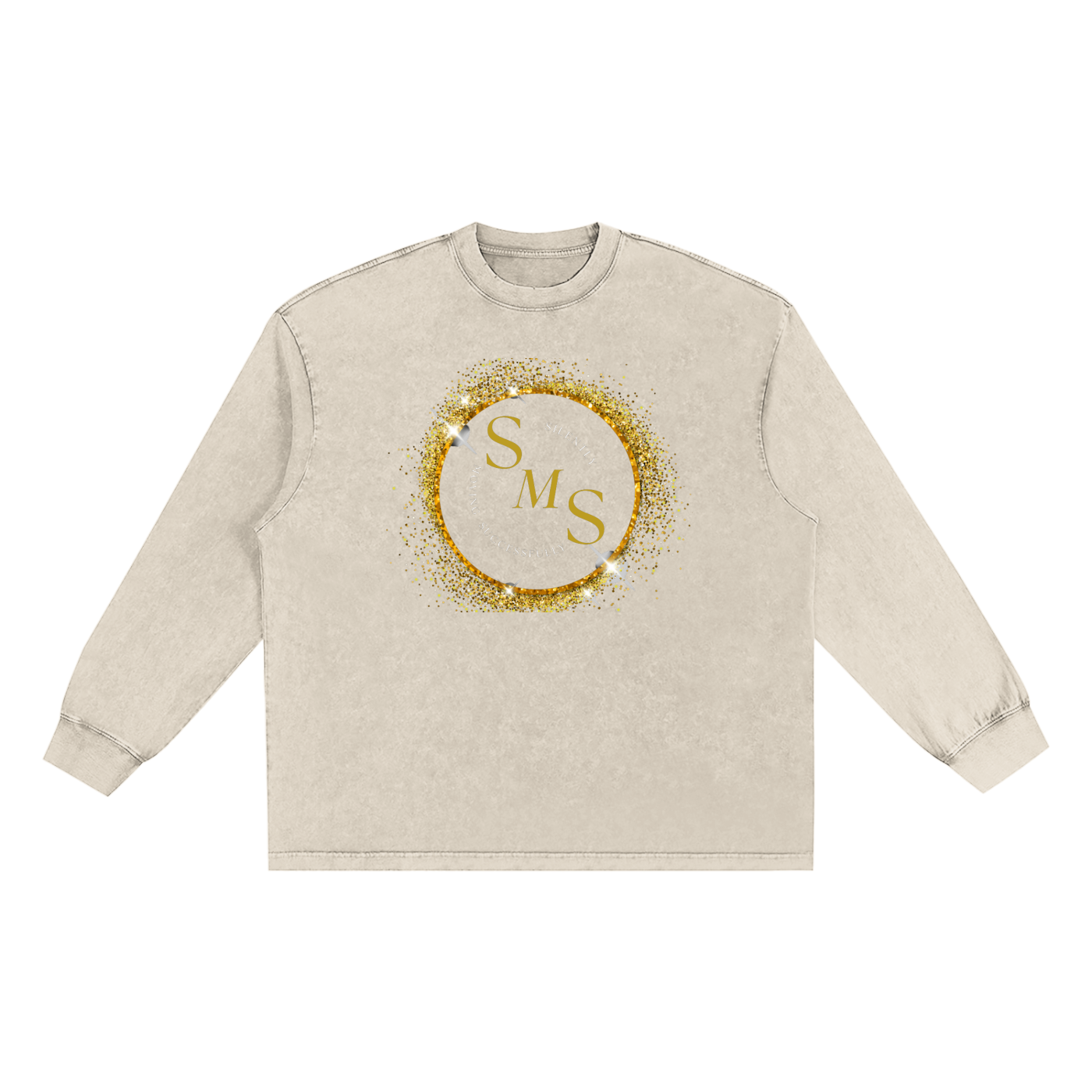 Silently Moving Successfully Snow Washed Oversize Long Sleeve T-shirt
