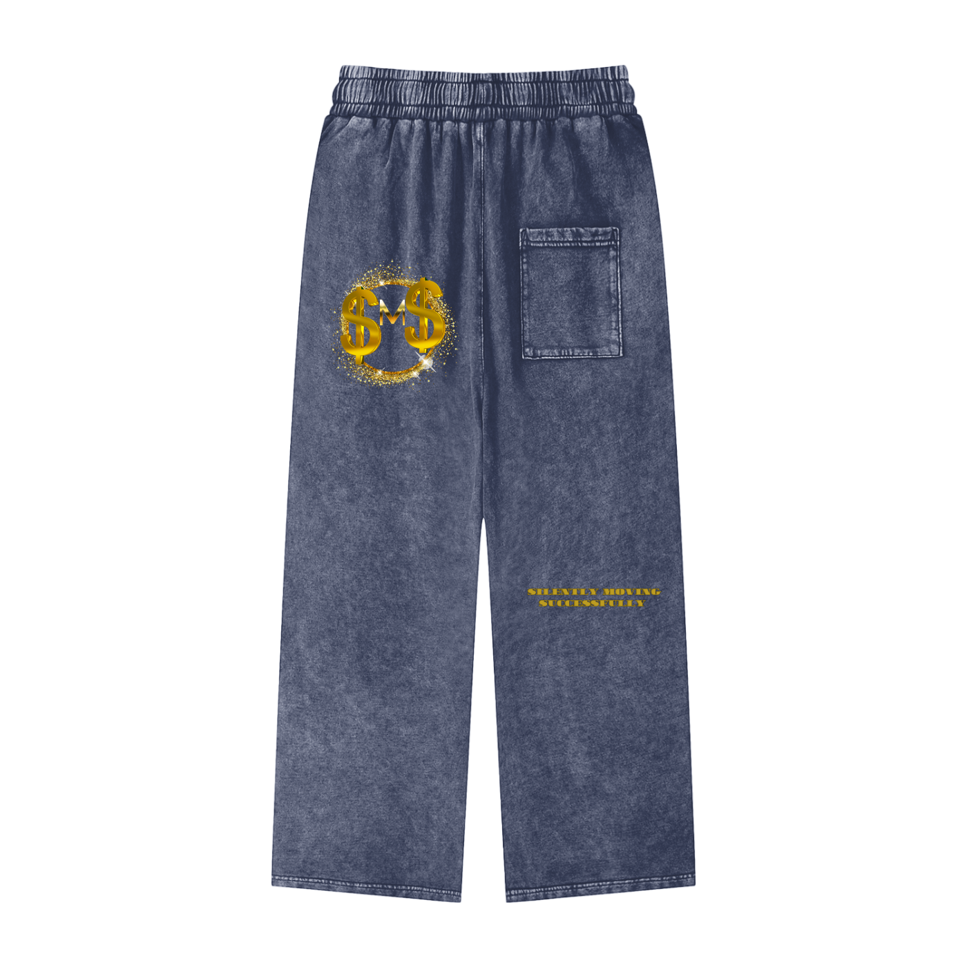 Silently Moving Successfully Acid Wash Straight Leg Pants - 360 GSM