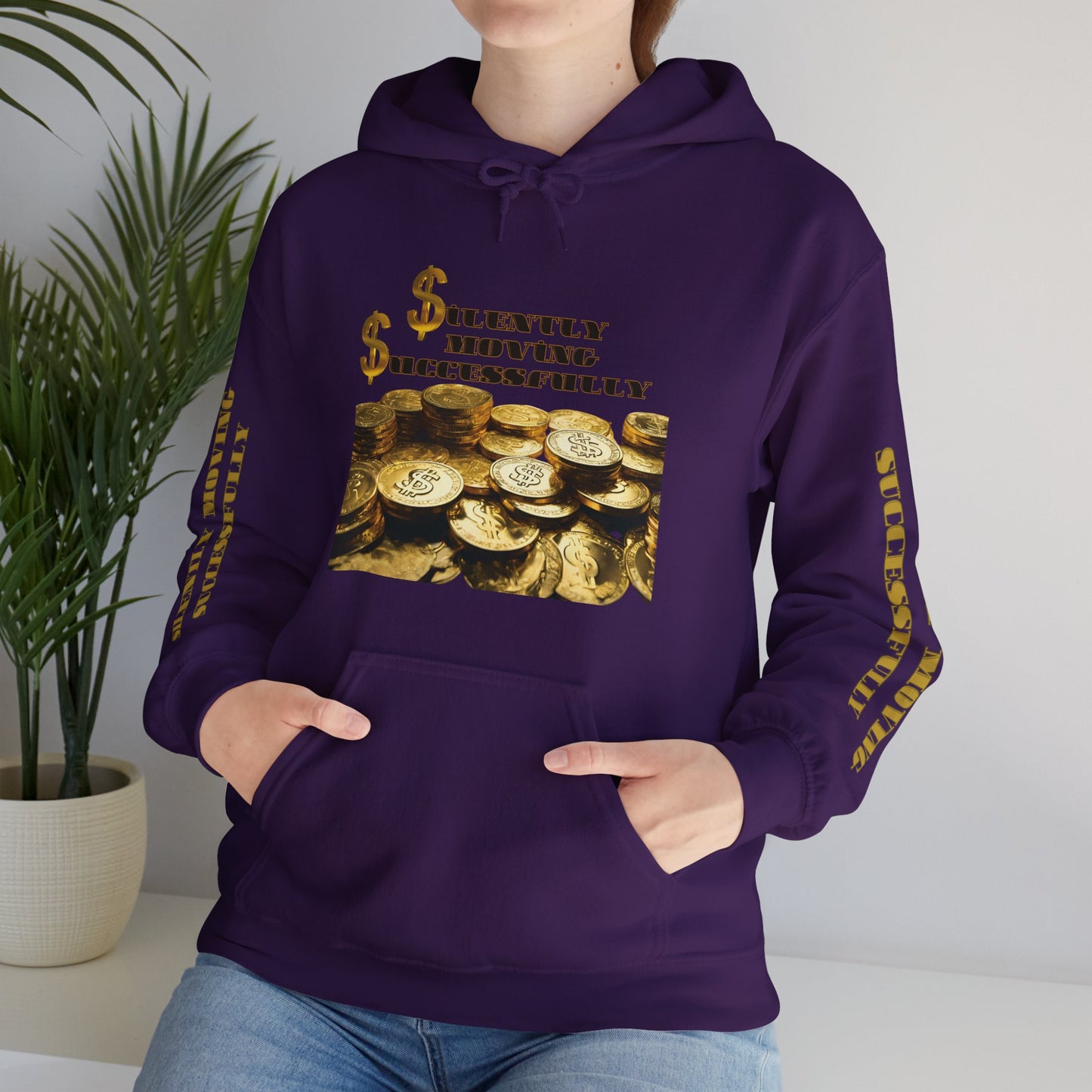 SMS Success & Wealth Logo Sleeve Hoodie - Silently Moving Successfully