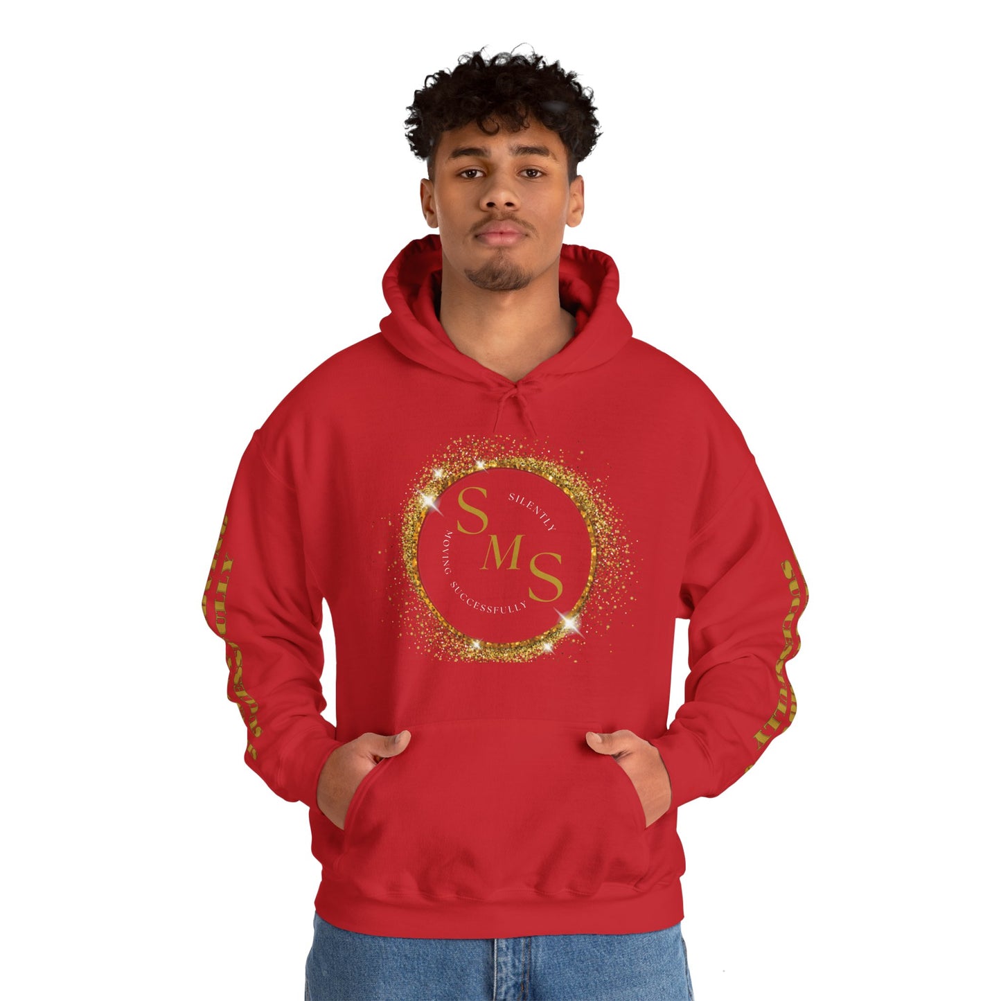 Silently Moving Successfully Logo Sleeve Hoodie - Silently Moving Successfully