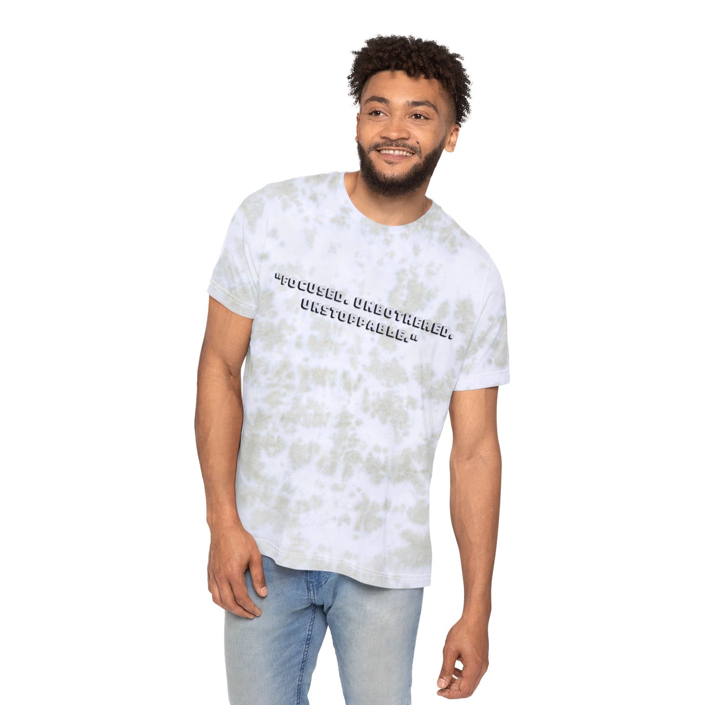 Unisex Tie-Dye Motivational T-Shirt - Focused, Unbothered, Unstoppable