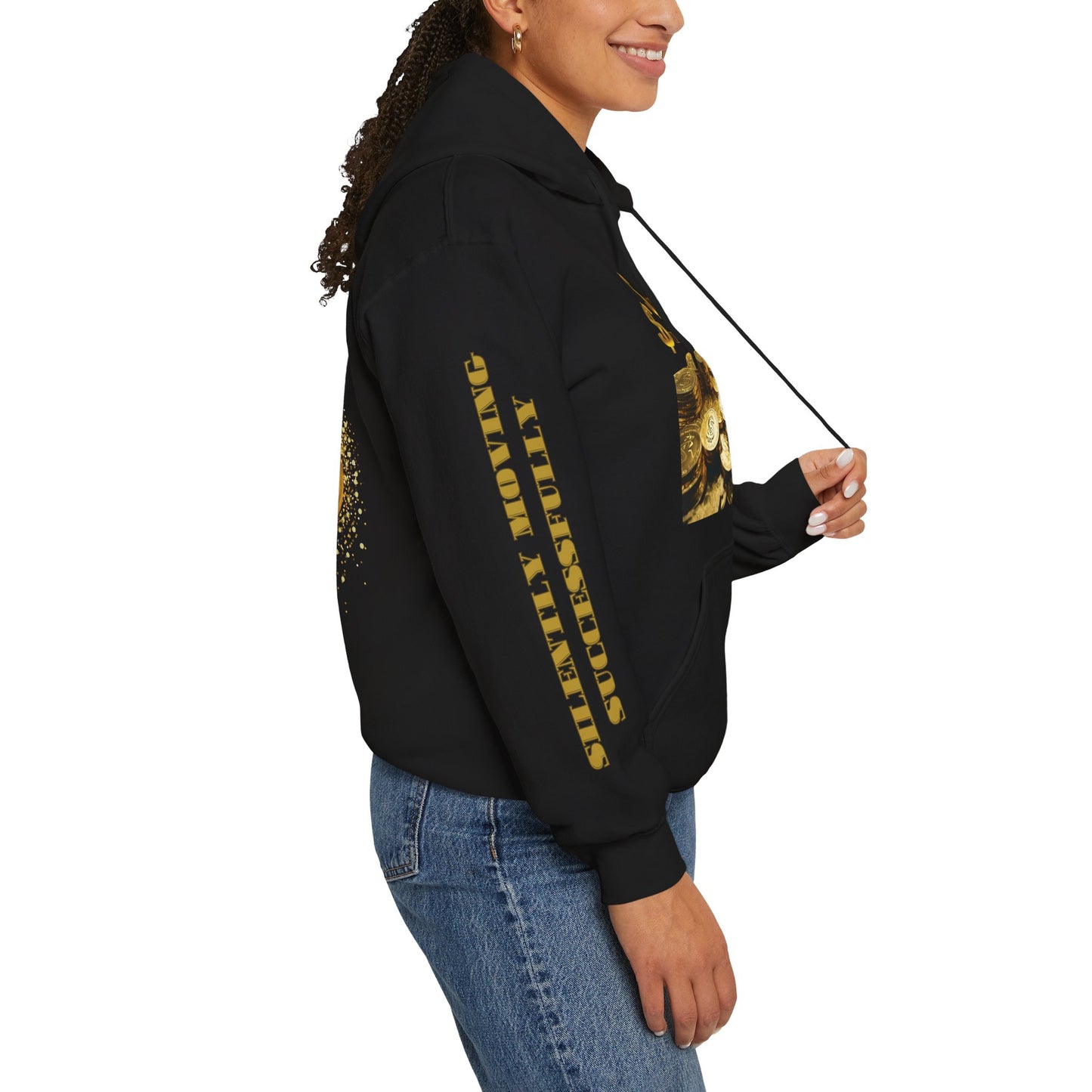 SMS Success & Wealth Logo Sleeve Hoodie - Silently Moving Successfully