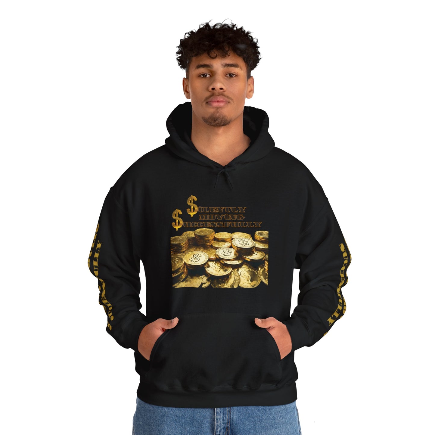 SMS Success & Wealth Logo Sleeve Hoodie - Silently Moving Successfully